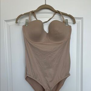 Beige Strapless Bodysuit